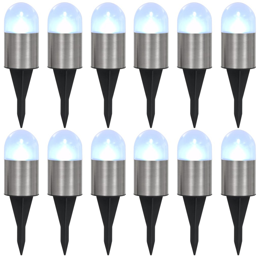 Lampe solaire au sol 12 pcs lumières led blanches