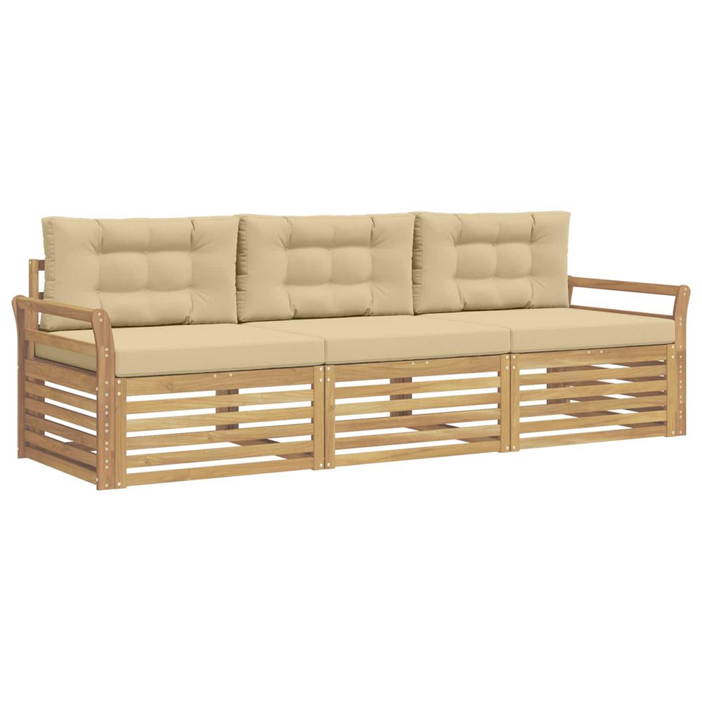 Ensemble de canapés d'extérieur 3 pc blanc et beige