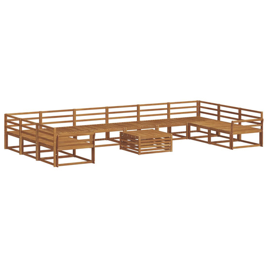 Ensemble de canapés d'extérieur 11 pcs naturel