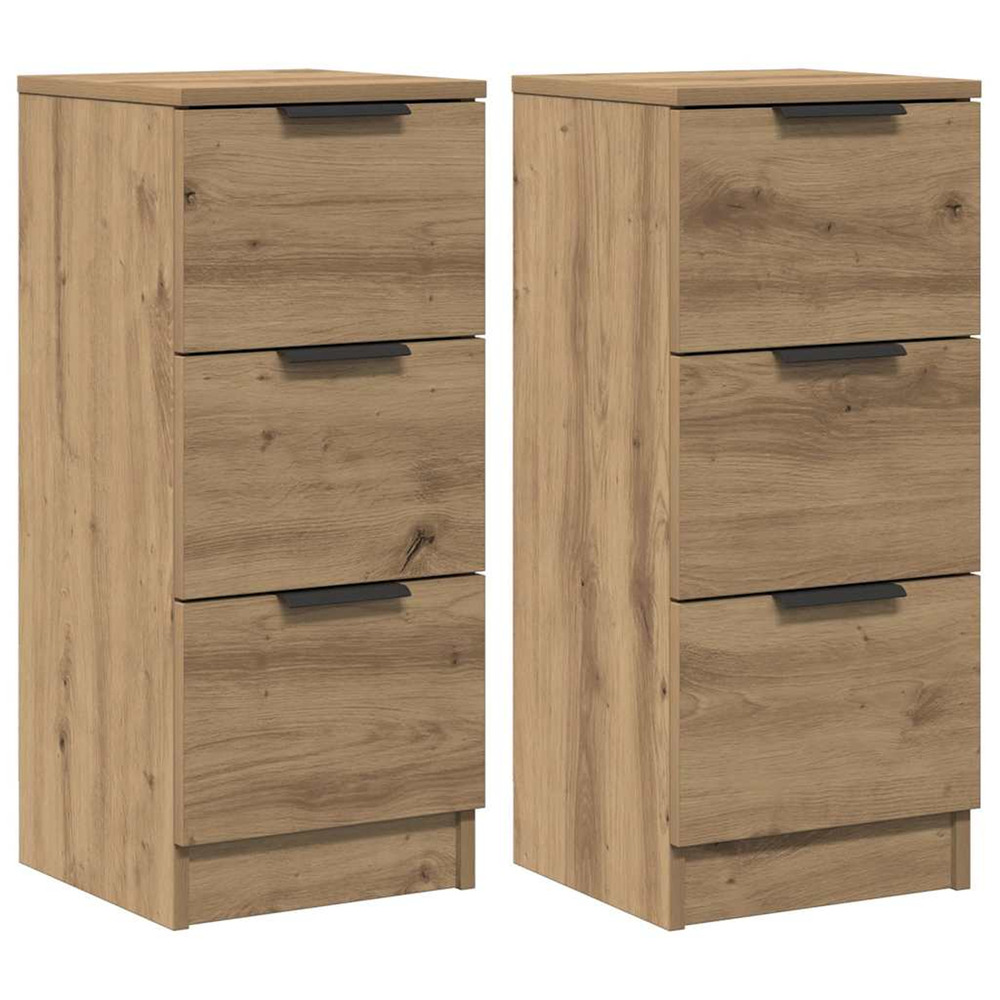 Buffets 2 pcs chêne artisanal 30x30x70 cm bois d'ingénierie