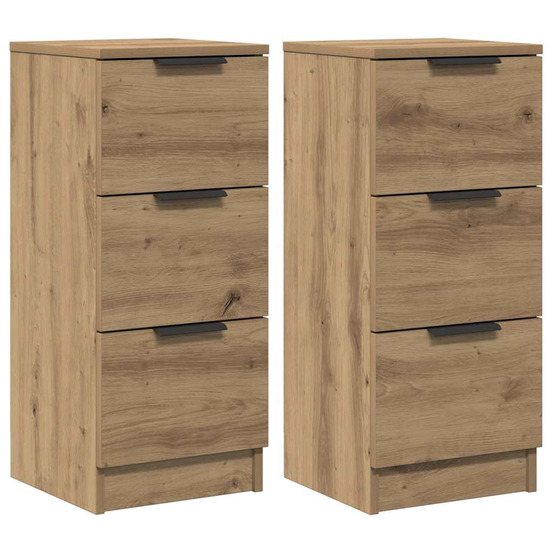 Buffets 2 pcs chêne artisanal 30x30x70 cm bois d'ingénierie
