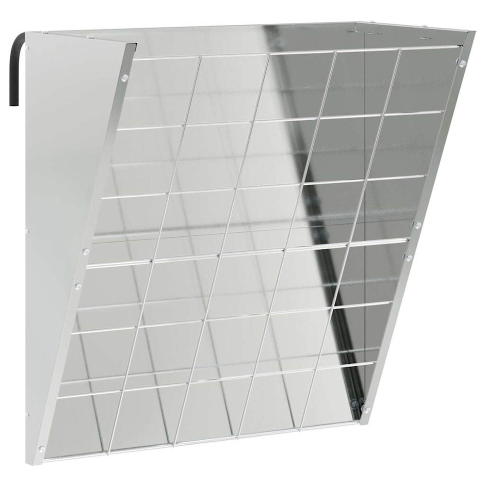 Râtelier à foin suspendu argent 61 x 33 x 66 cm acier galvanisé