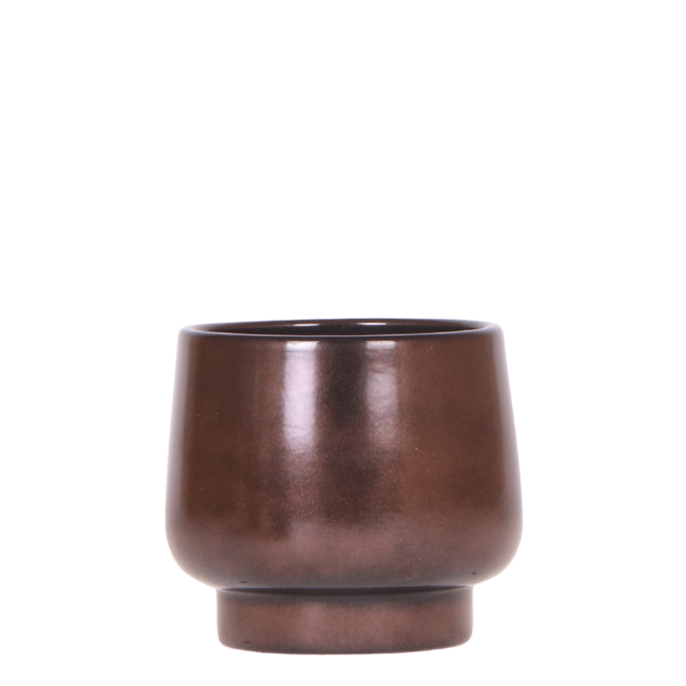 Cache-pot céramique effet cuivré - élégance scandinave - pot de 9cm