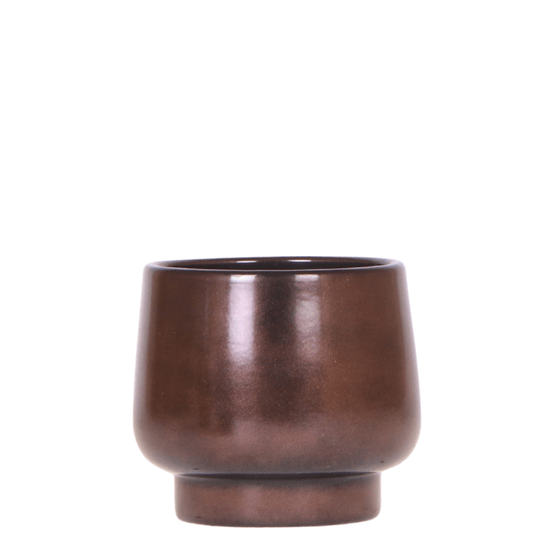 Cache-pot céramique effet cuivré - élégance scandinave - pot de 9cm