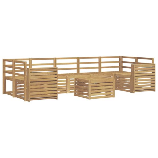 Ensemble de canapés d'extérieur 8 pc blanc bois d'acacia massif