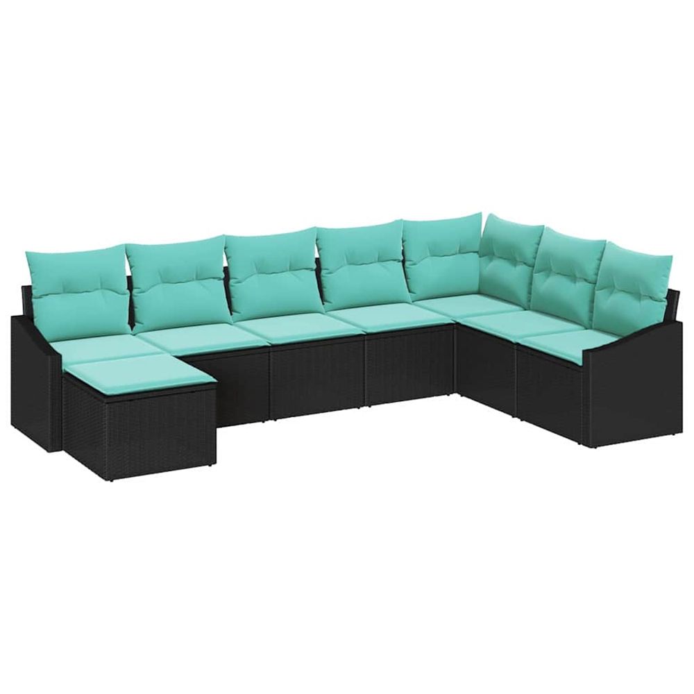 Ensemble de canapés 8 pc noir polyrotin