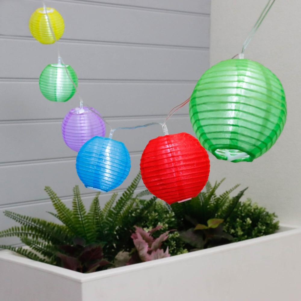 Guirlande lumineuse - lanterne led - 10 lumières - énergie solaire