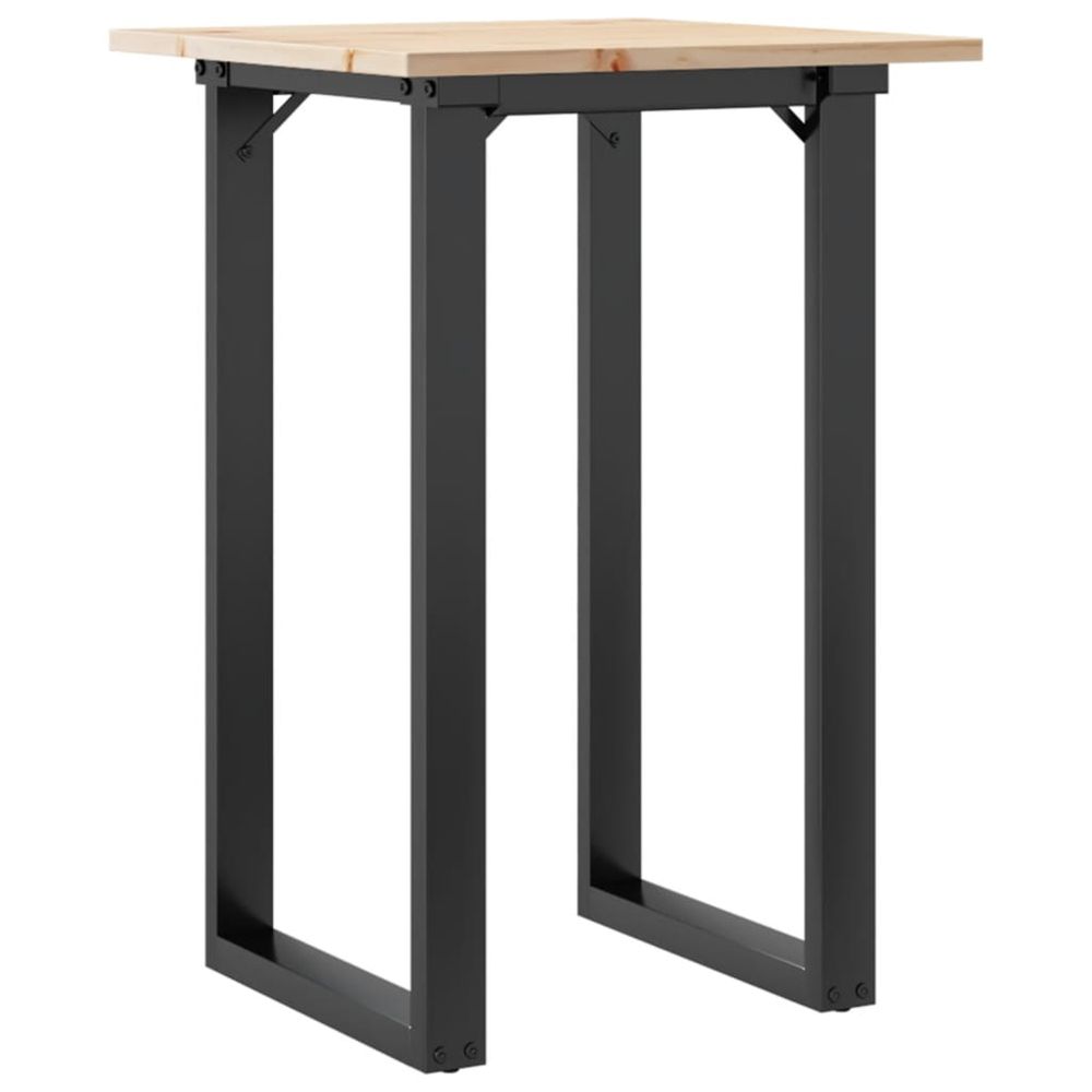 Table à manger cadre en o 50x50x75 cm bois de pin massif acier