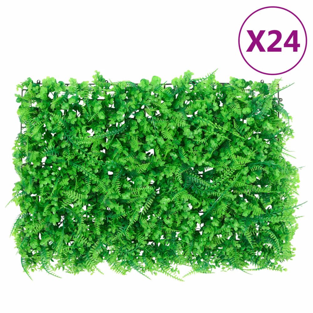 Clôture feuilles de fougère artificielles 24 pcs vert 40x60 cm