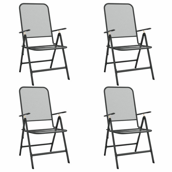 Chaises pliables jardin lot de 4 maille métallique anthracite