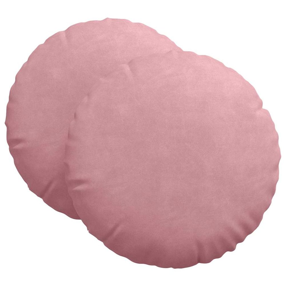 Coussins de siège 2 pc velours rose ø60 x 21 cm