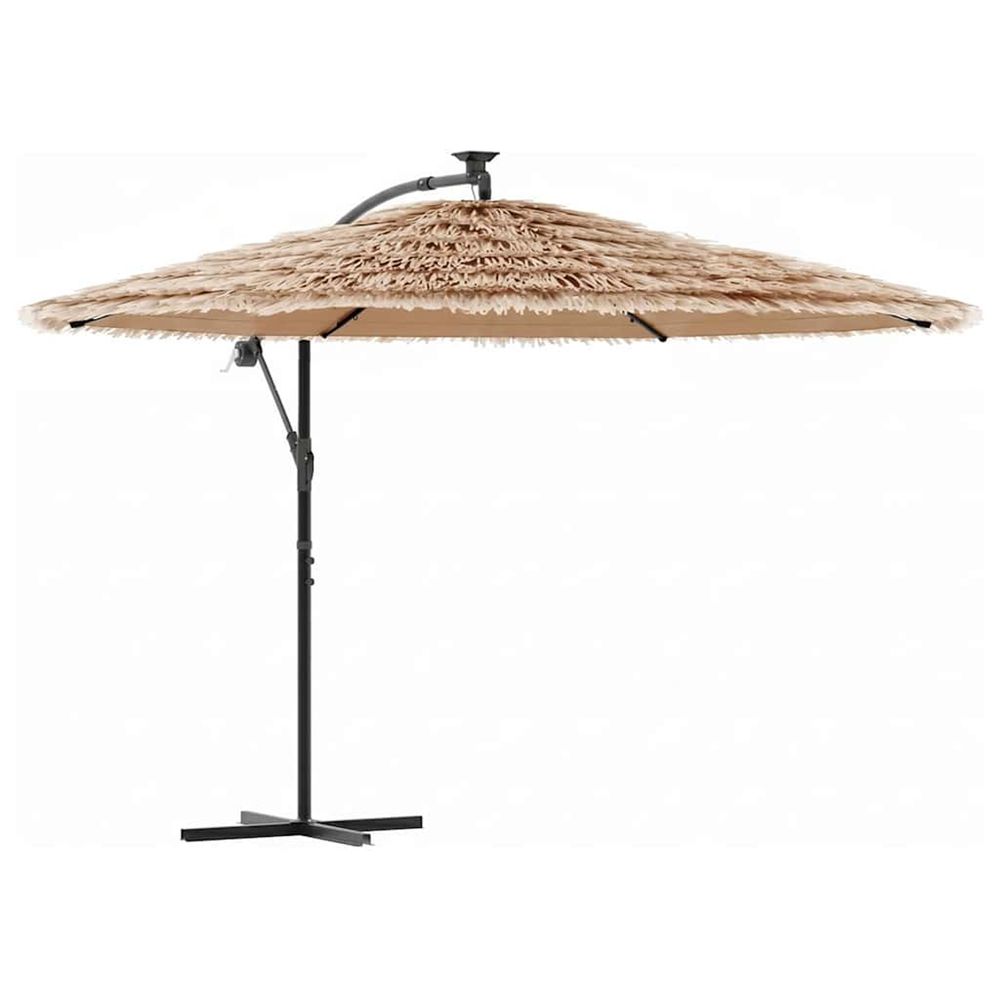 Parasol de jardin avec mât en acier marron 269x269x235 cm