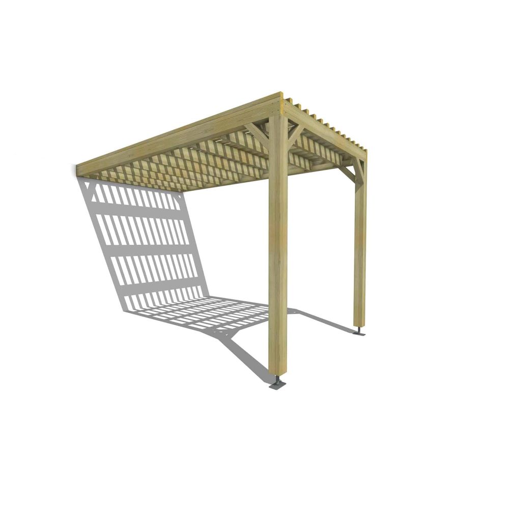 Pergola bois • 2m x 4m • adossée • sens largeur • lattage bois • livraison comprise