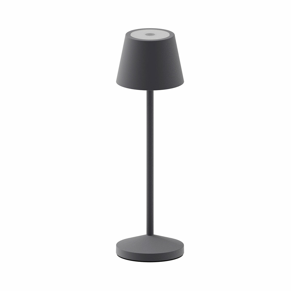 Lampe de table sans fil emily gris anthracite aluminium h20cm