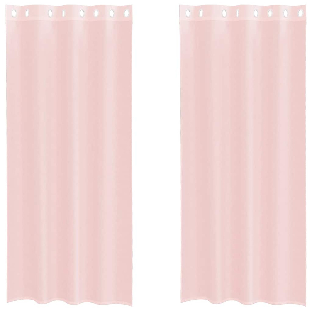 Rideaux en voile avec œillets 2 pcs rose clair 140x245 cm