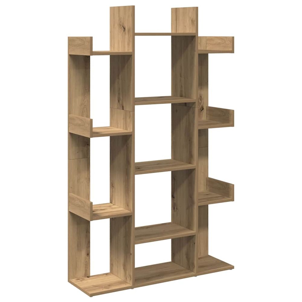 Bibliothèque chêne artisanal 86x25,5x140 cm bois d'ingénierie
