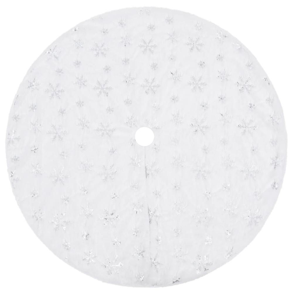 Jupe de sapin de noël de luxe blanche 150 cm en fausse fourrure