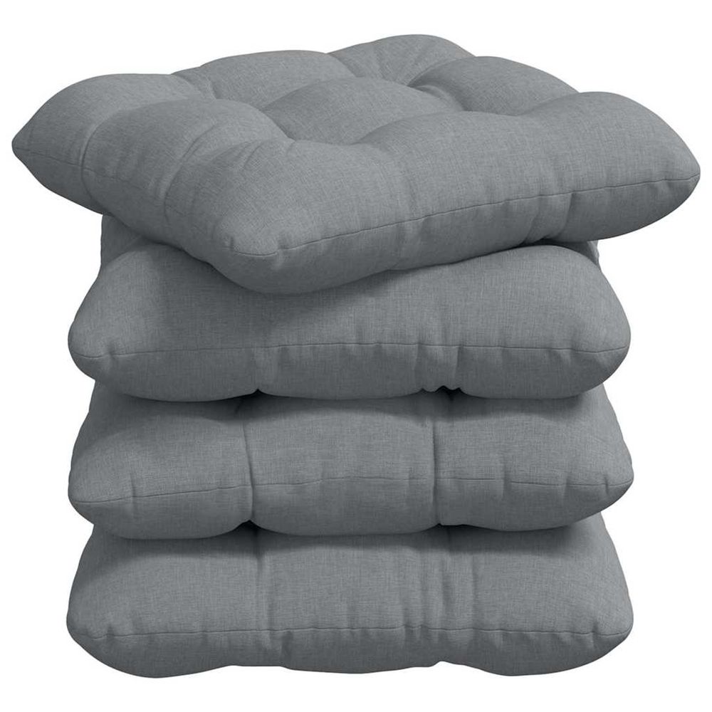 Coussins de siège 4 pc tissu gris clair 40 x 40 x 12 cm