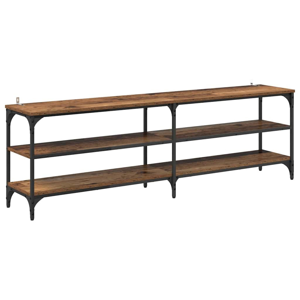 Meuble tv bois ancien 160 x 30 x 50 cm bois d'ingénierie et fer