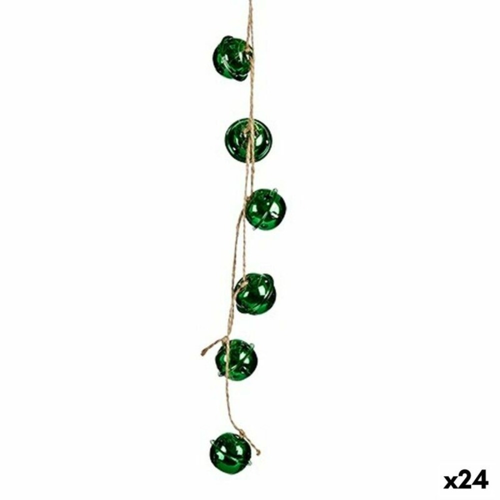 Décorations de noël serpent à sonnettes vert plastique 58 x 3 x 3 cm (24 unités)