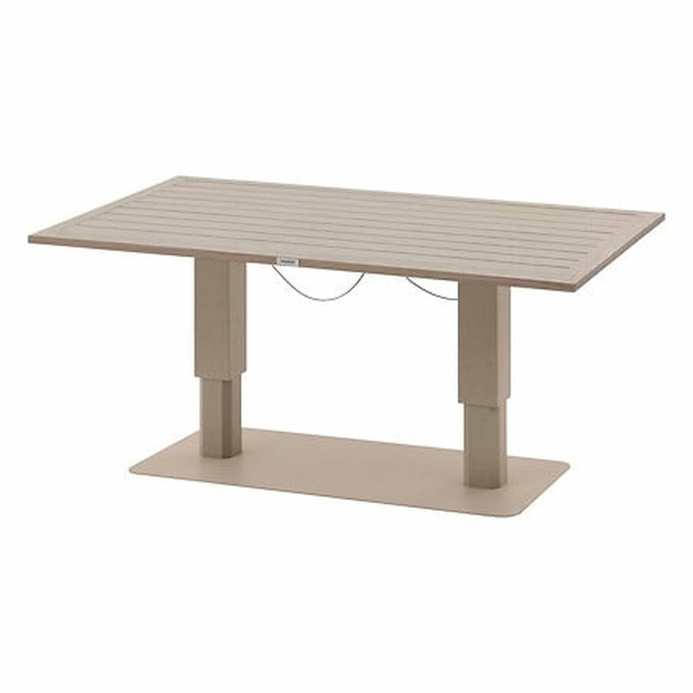 Table de jardin relevable rectangulaire en aluminium salimia - argile et lin