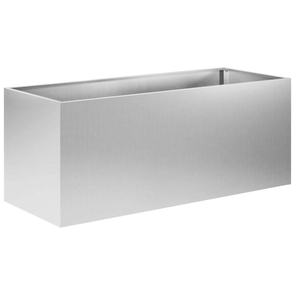 Cache-pot de jardin argenté 80 x 40 x 40 cm acier galvanisé
