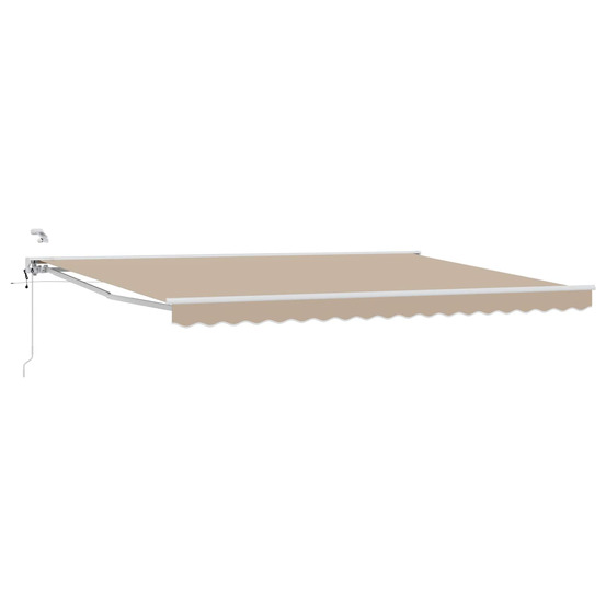 Auvent rétractable électrique beige et blanc 5 x 3 m