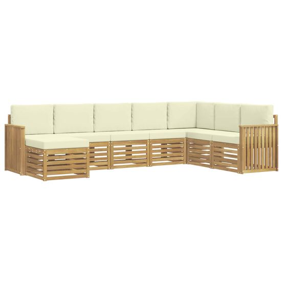 Ensemble de canapés d'extérieur 8 pc blanc et crème polyester