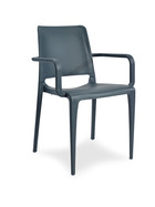 Hall - fauteuil de jardin empilable en polypropylène renforcé gris