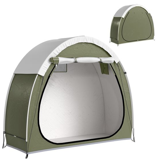 Tente abri vélo portable tissu oxford 210d jardin rangement extérieur imperméable 200x80cm vert - comfortxl outdoor living