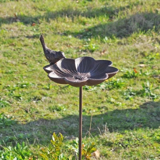 Mangeoire oiseaux fleurs 20x90x18cm