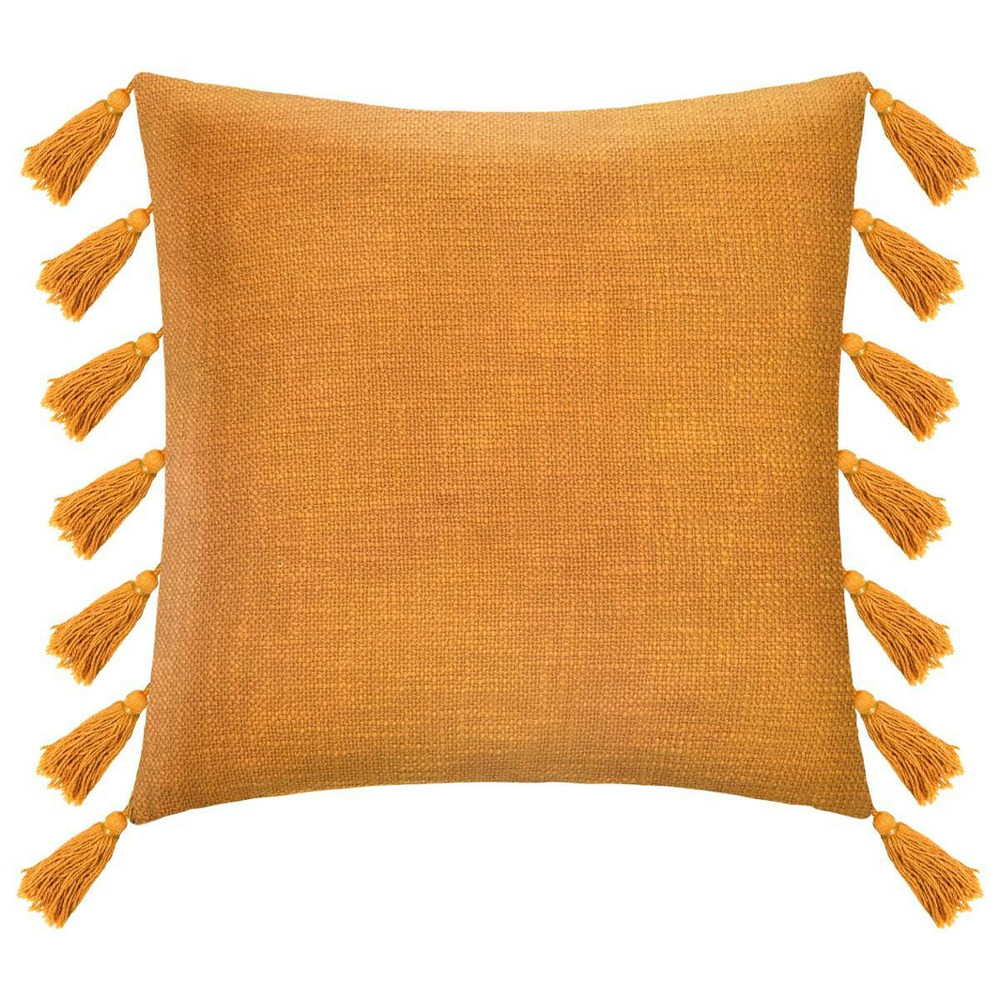 Coussin déco à pompons 