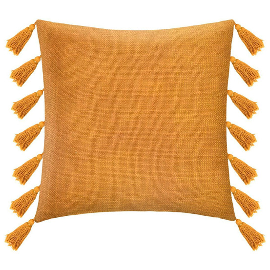 Coussin déco à pompons