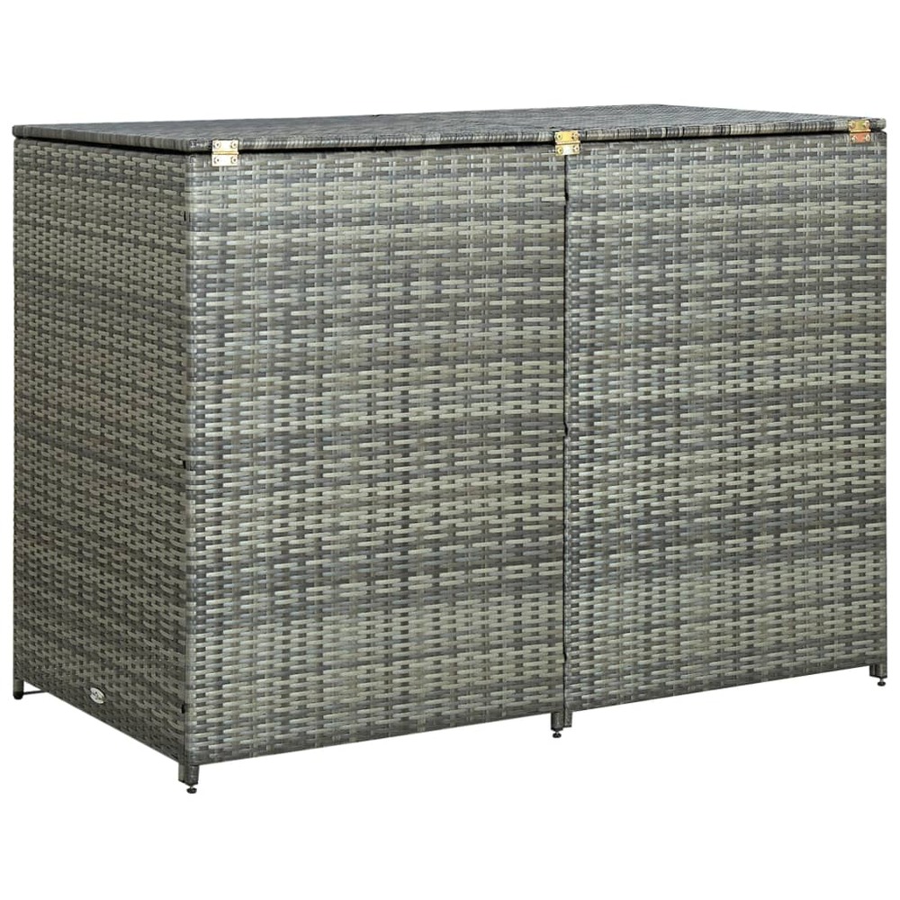 Abri de poubelle double résine tressée 148 x 77 x 111cm anthracite