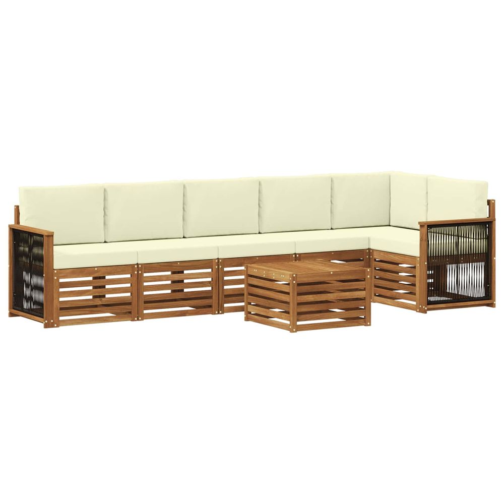Ensemble de canapés d'extérieur 6 pc naturel et crème