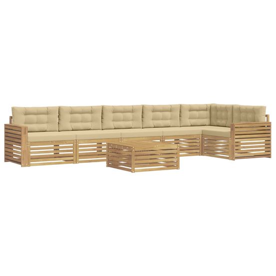 Ensemble de canapés d'extérieur 7 pc blanc et beige polyester