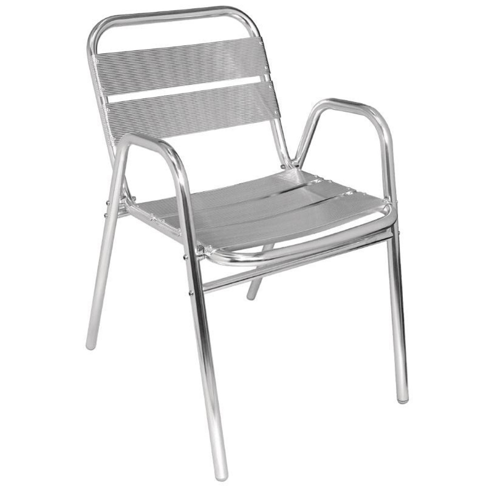 Fauteuils empilables en aluminium avec accoudoir - lot de 4 - bolero