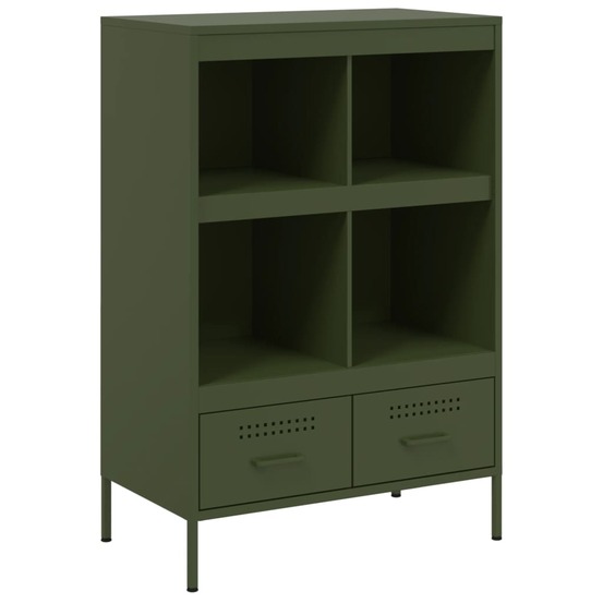 Buffet bahut commode armoire meuble de rangement organisateur cuisine salle de séjour salon haut olive 68 x 39 x 101,5 cm aci