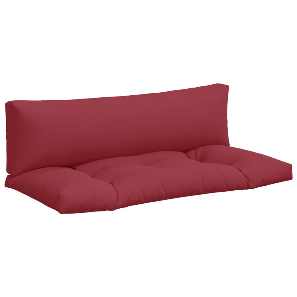 Coussins de palette lot de 2 rouge bordeaux tissu