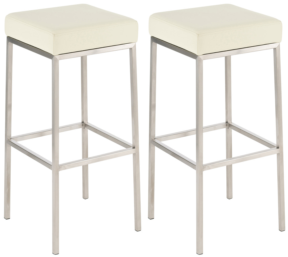 Lot de 2 tabourets de bar montreal 85 simili cuir acier inoxydable