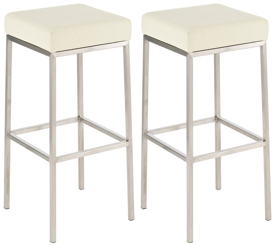 Lot de 2 tabourets de bar montreal 85 simili cuir acier inoxydable