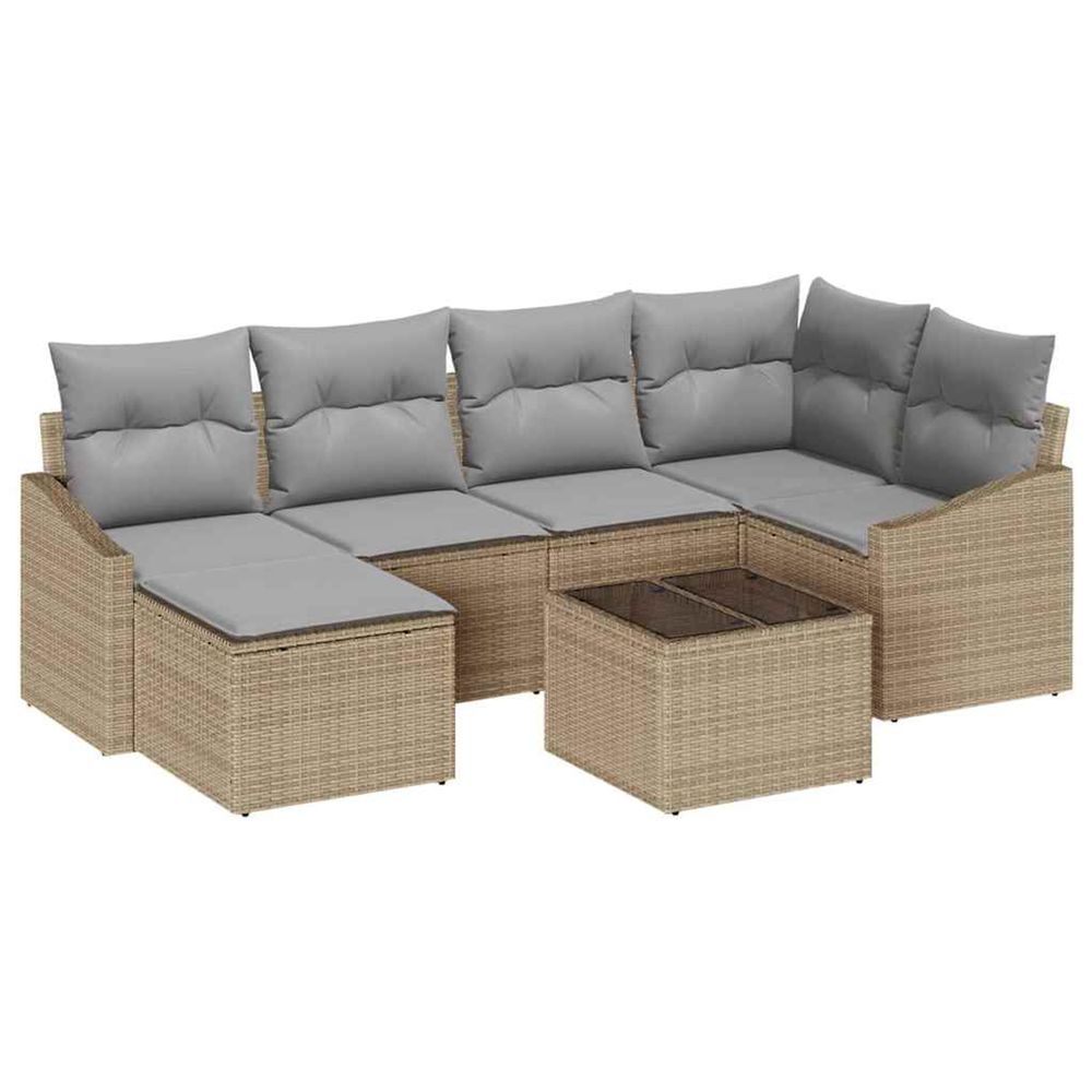 Ensemble de canapés 7 pc beige polyrotin