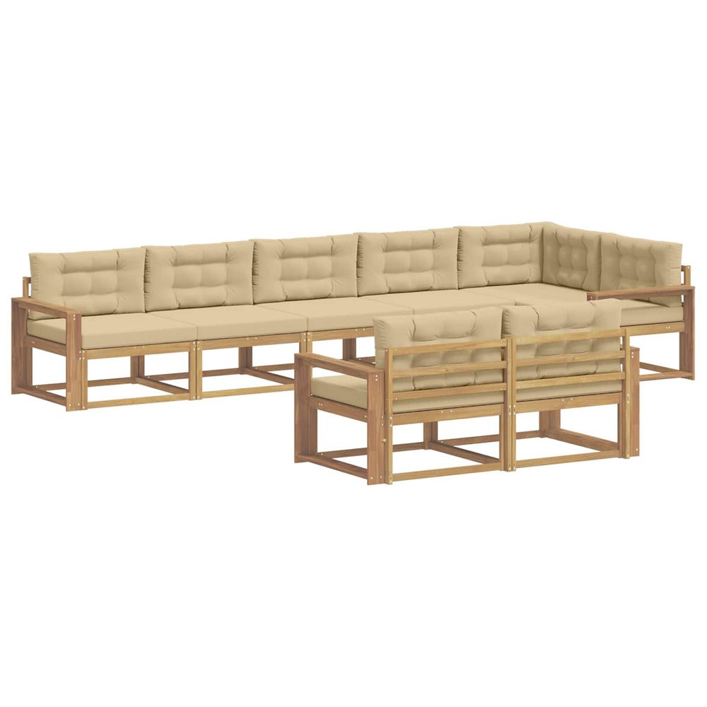 Ensemble de canapés d'extérieur 6 pc blanc et beige polyester