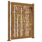 Portail de jardin 105x155 cm acier corten design de bambou