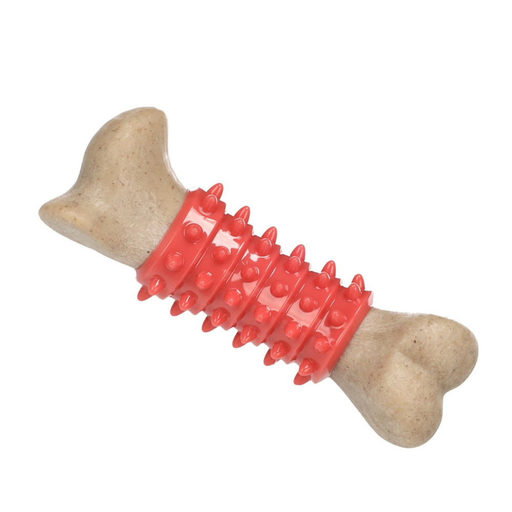 Jouet nyra os beige très résistant 13.5 x5 cm pour chien