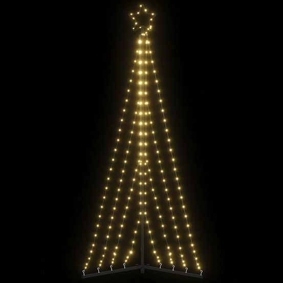 Sapin de noël lumineux conique avec 339 led pour jardin blanc chaud 182 cm