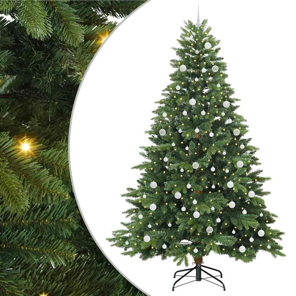 Sapin de noël artificiel avec 300 led vert 240 cm pe et pvc
