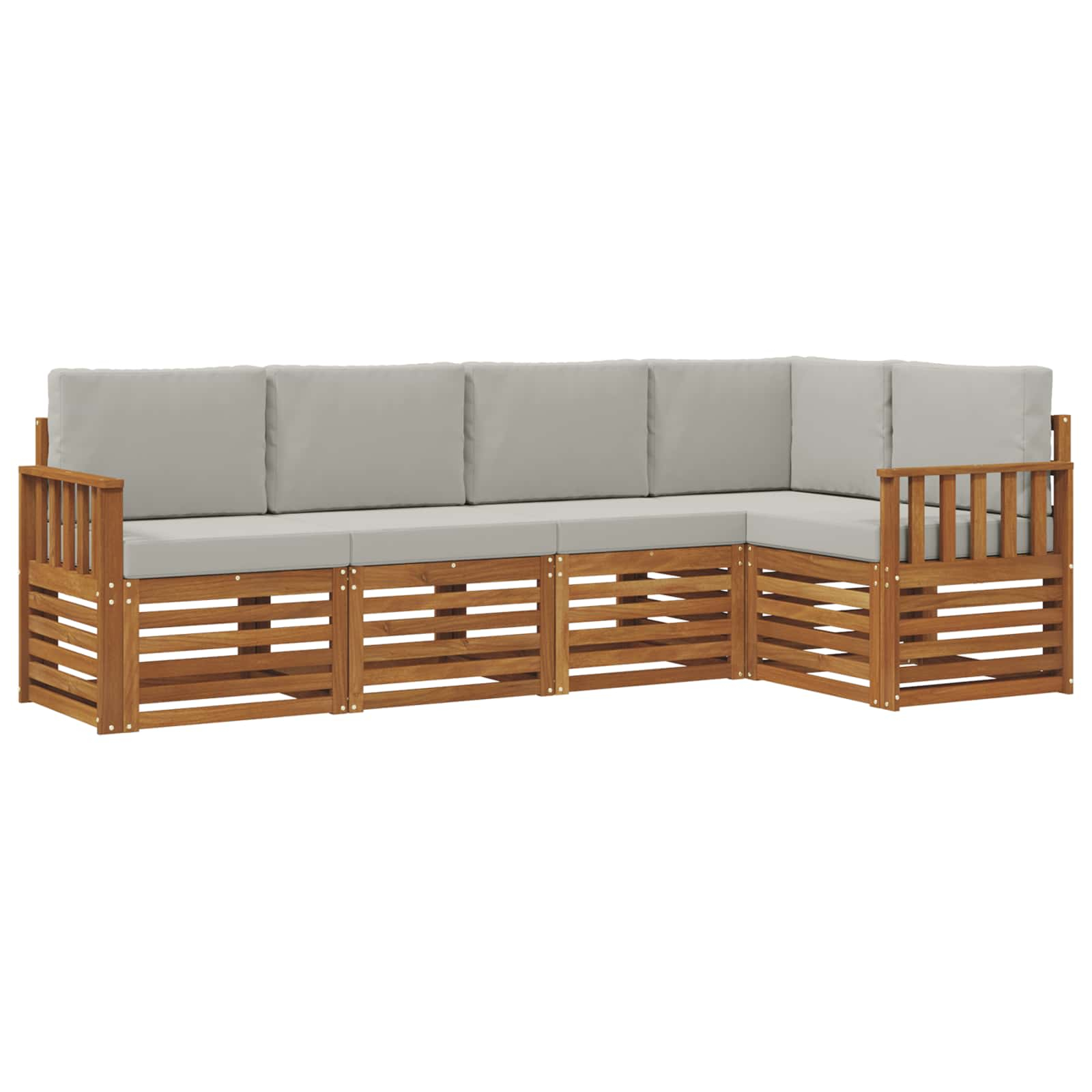 Ensemble de canapé d'angle 5 pcs gris naturel et clair