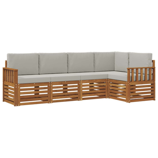 Ensemble de canapé d'angle 5 pcs gris naturel et clair