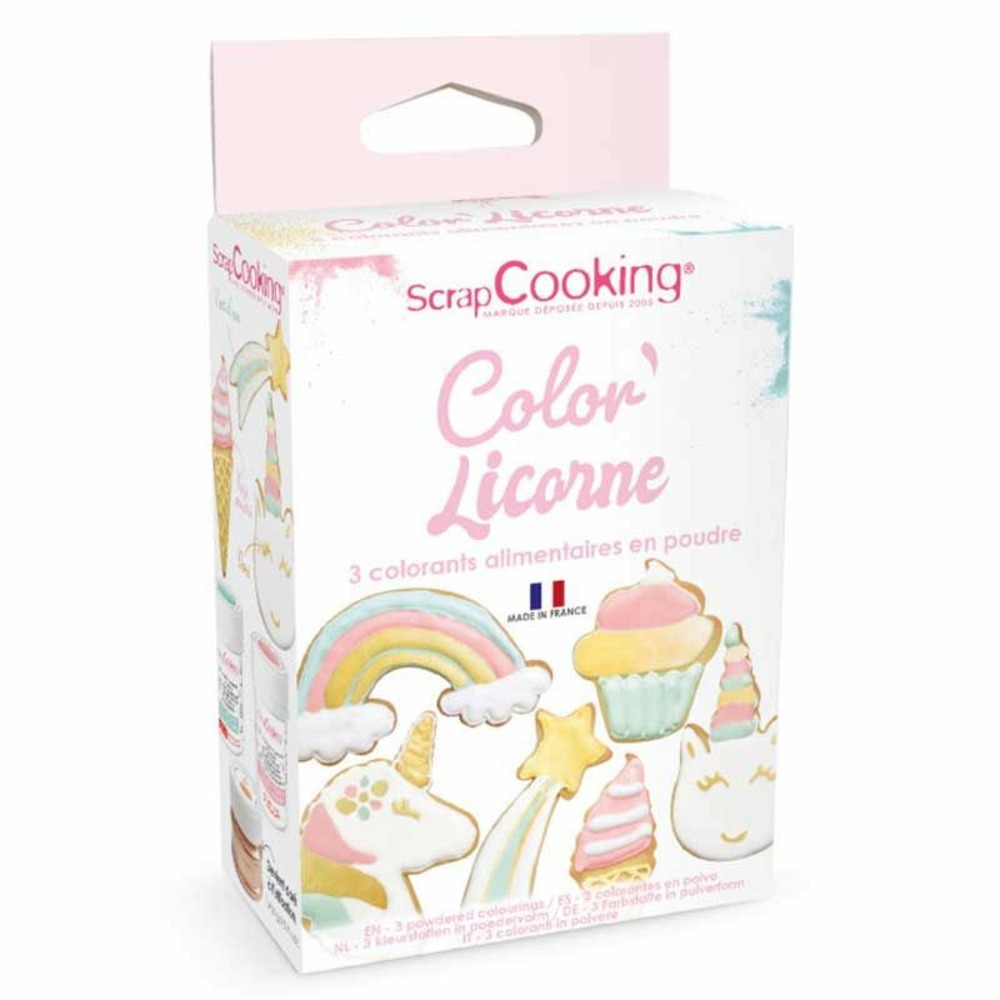 3 colorants alimentaires en poudre - doré, vert d'eau, rose poudré - 5 g